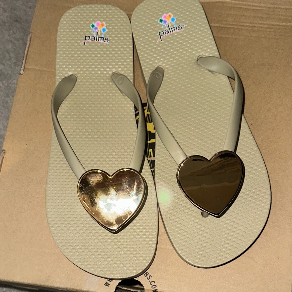 Palms Gold Heart Women Sandals